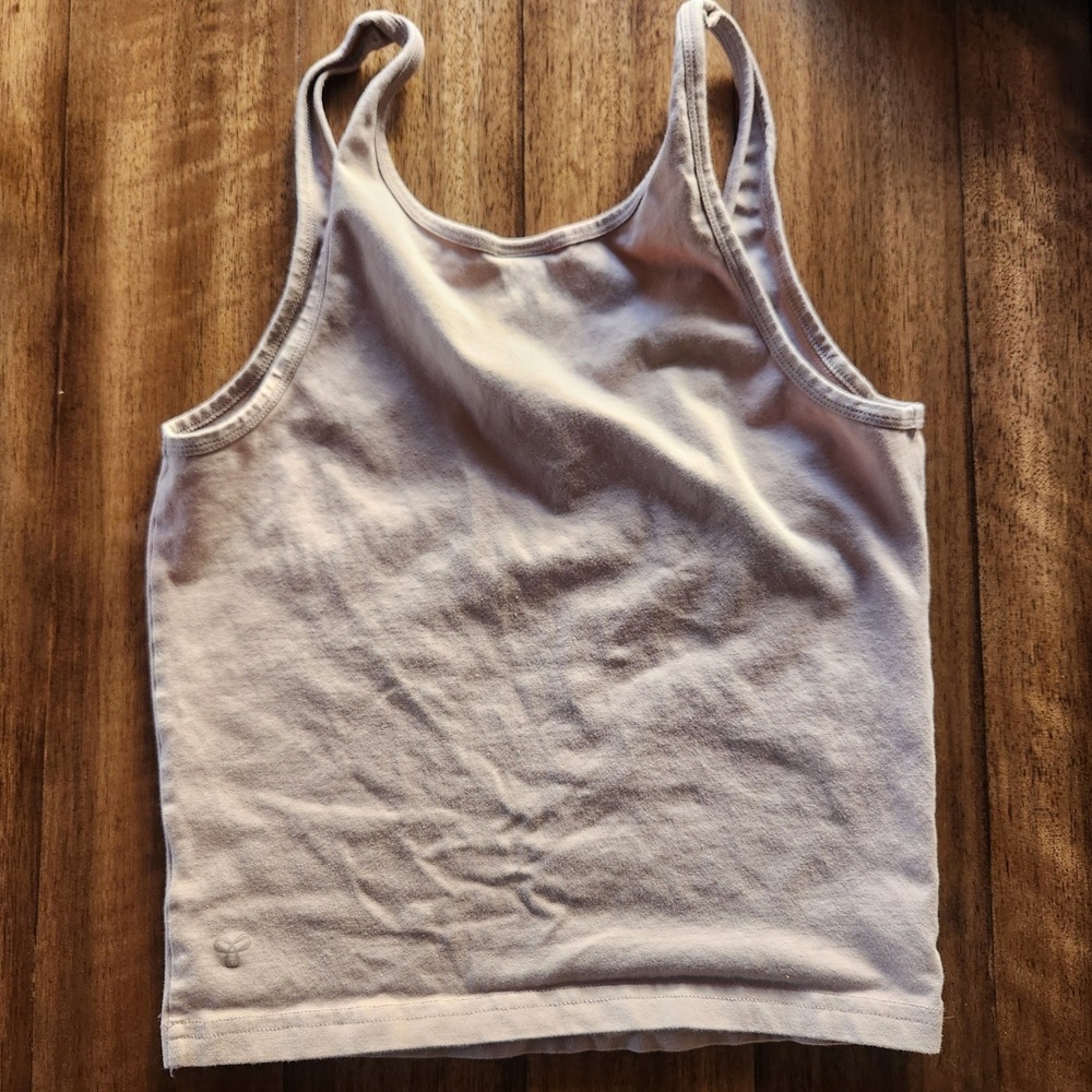Tna Tank Top Cropped Ribbed Racerback Basic Layering Tan Medium aritzia normcore - Picture 2 of 4